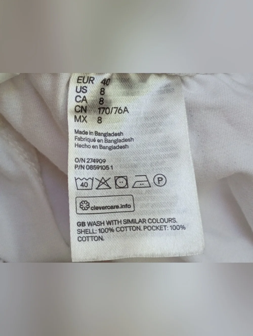 H&M White Cotton Shorts Size 8